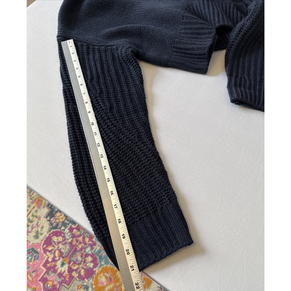 H&M Divided Womens M Preppy Embroidered 95 Mock Neck Crop Boxy Oversized Sweater - Picture 9 of 10